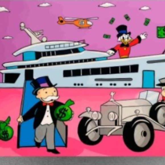 Alec Monopoly Money Yacht Print - Picture 1 of 4